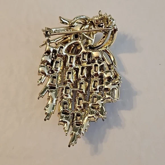 FRANCIOS by CORO AB Brown & AB Pinkish Various Shaped Stones on Goldtone Brooch - Picture 7 of 8